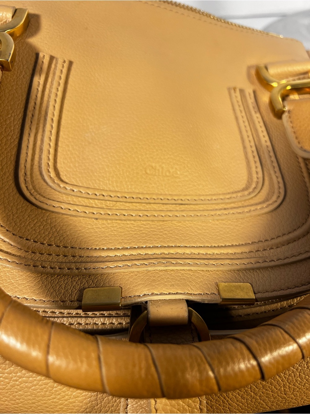 Chloe mini Marcie bag. Leather Satchel with Gold Hardware - Picture 8 of 16